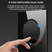 86mm Round LED Tempered Glass Switch Panel, Black Round Glass, Style:Three Open Dual Control Eurekaonline