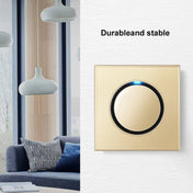 86mm Round LED Tempered Glass Switch Panel, Gold Round Glass, Style:Four Open Dual Control Eurekaonline