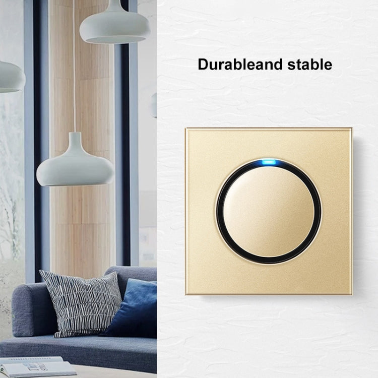 86mm Round LED Tempered Glass Switch Panel, Gold Round Glass, Style:Four Open Dual Control Eurekaonline