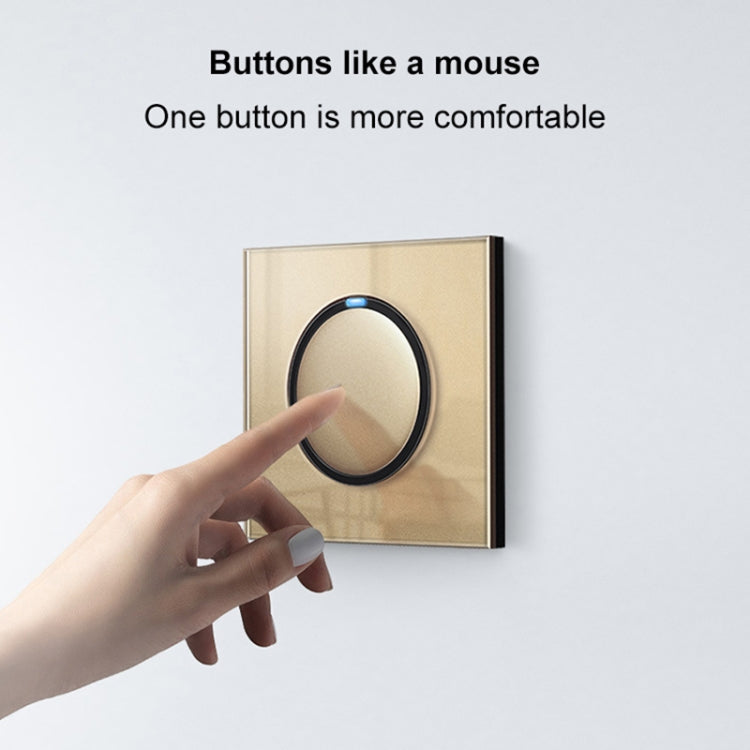 86mm Round LED Tempered Glass Switch Panel, Gold Round Glass, Style:Four Open Dual Control Eurekaonline