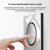 86mm Round LED Tempered Glass Switch Panel, Gray Round Glass, Style:Four Open Dual Control Eurekaonline