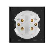86mm Round LED Tempered Glass Switch Panel, Gray Round Glass, Style:Four Open Dual Control Eurekaonline