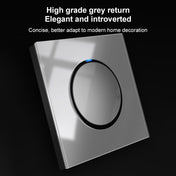 86mm Round LED Tempered Glass Switch Panel, Gray Round Glass, Style:Four Open Dual Control Eurekaonline