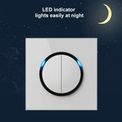 86mm Round LED Tempered Glass Switch Panel, White Round Glass, Style:One Open Multiple Control Eurekaonline