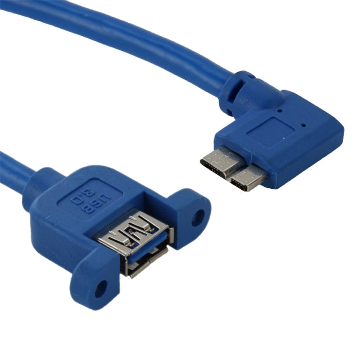 90 Degree Left Turn USB 3.0 Micro-B Male to USB 3.0 Female OTG Cable for Tablet / Portable Hard Drive, Length: 30cm(Blue) Eurekaonline