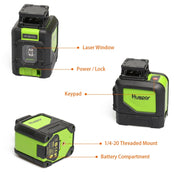901CG H360 Degrees / V130 Degrees Laser Level Covering Walls and Floors 5 Line Green Beam IP54 Water / Dust proof(Green) Eurekaonline