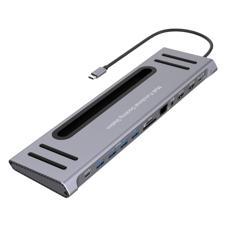  Type-C Charging + 2 HDMI + 4 USB 3.0 Ports Multifunctional HUB Converter Docking Station Eurekaonline