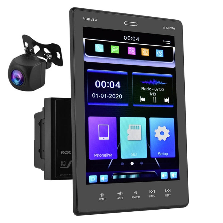 9520C Double Spindle 9.5 inch Vertical Screen Car MP5 Player, Style: Standard+AHD Camera Eurekaonline
