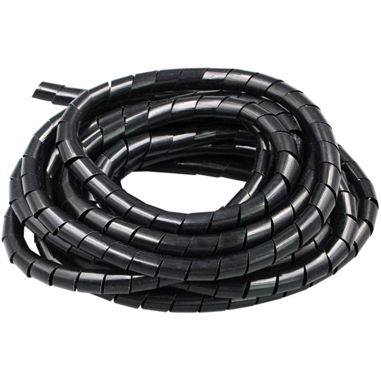9m PE Spiral Pipes Wire Winding Organizer Tidy Tube, Nominal Diameter: 10mm(Black) Eurekaonline
