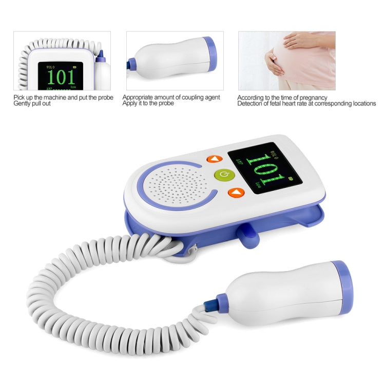 A100D  Digital Fetal Doppler Ultrasound Sound Baby Heartbeat Detector Monitor Rechargeable Prenatal Pocket Fetal Doppler Stethoscope Eurekaonline