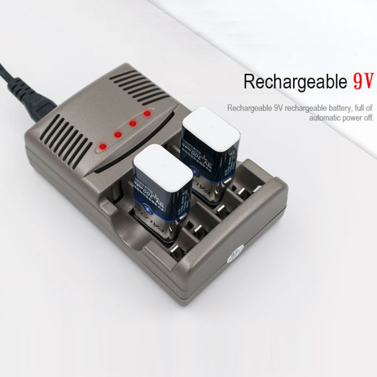 AC 100-240V 4 Slot Battery Charger for AA & AAA & 9V Ni-MH Battery, UK Plug Eurekaonline