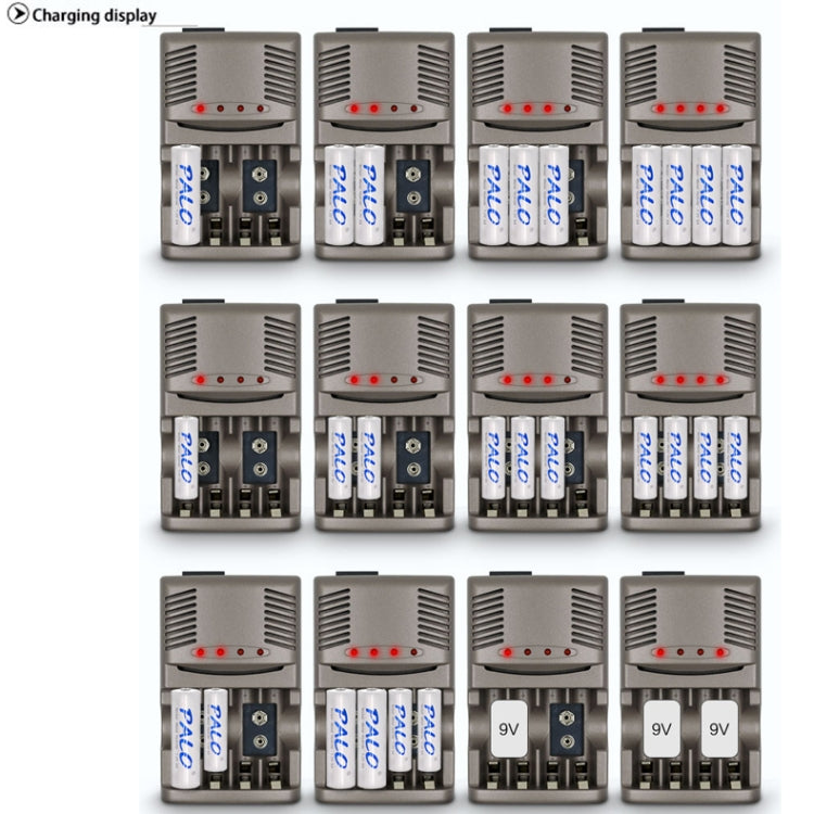 AC 100-240V 4 Slot Battery Charger for AA & AAA & 9V Ni-MH Battery, UK Plug Eurekaonline