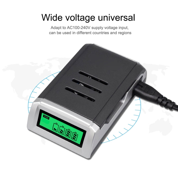 AC 100-240V 4 Slot Battery Charger for AA & AAA Battery, with LCD Display, UK Plug Eurekaonline