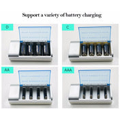 AC 100-240V 4 Slot Battery Charger for AA & AAA & C / D Size Battery, EU Plug Eurekaonline