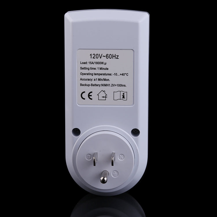 AC 120V Smart Home Plug-in Programmable LCD Display Clock Summer Time Function 12/24 Hours Changeable Timer Switch Socket, US Plug Eurekaonline