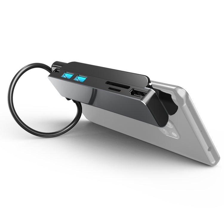  TF Card Slot + Type-C + 2 USB 3.0 Back Clip Style Multifunctional Docking Station HUB Eurekaonline