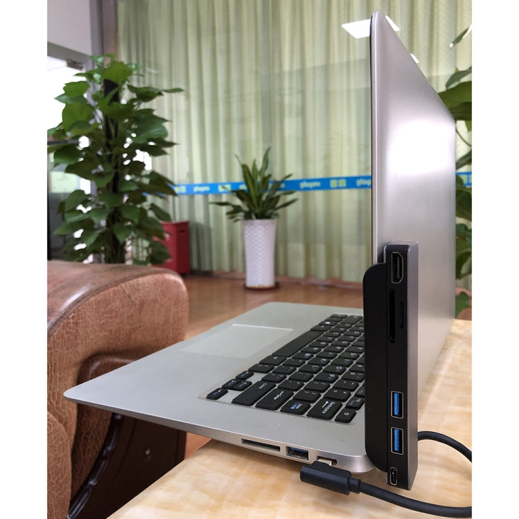 AD-065 6 in 1 USB-C / Type-C to 4K HDMI + SD / TF Card Slot + Type-C + 2 USB 3.0 Back Clip Style Multifunctional Docking Station HUB Eurekaonline