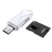ADS-208 8 Pin+USB+Micro USB Multi-function Card Reader (Silver) Eurekaonline