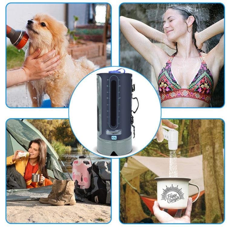 AFISHTOUR FW2078 12L Outdoor Bath Water Storage Bag Portable Camping Bath Bag, Colour: Spherical Air Pump Eurekaonline