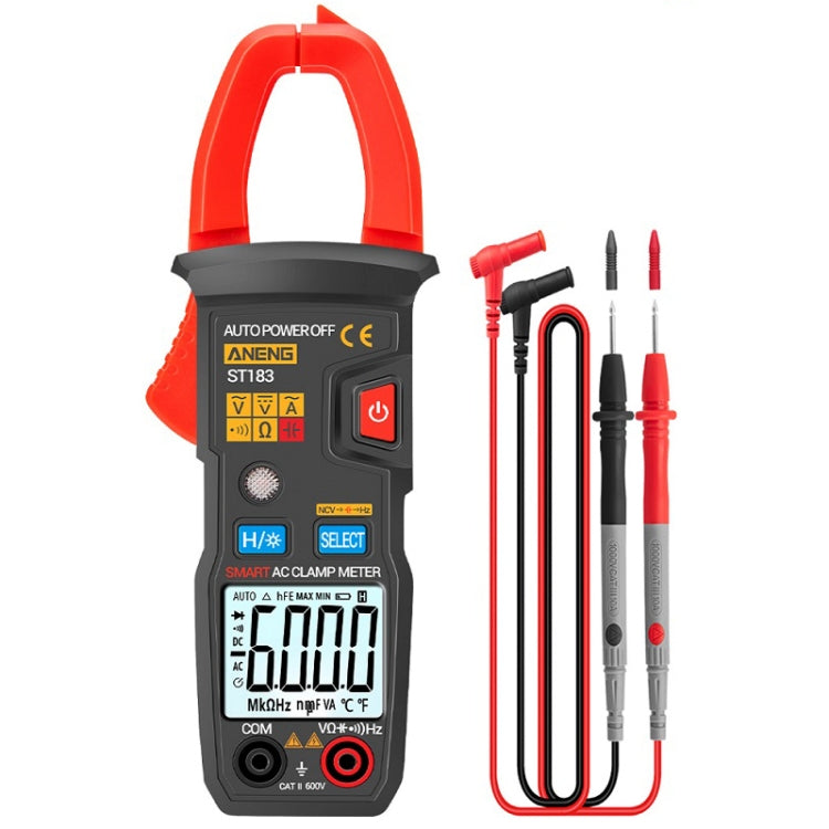 ANENG Intelligent Digital Backlit Clamp-On High-Precision Multimeter, Specification: ST183 6000-counts Eurekaonline