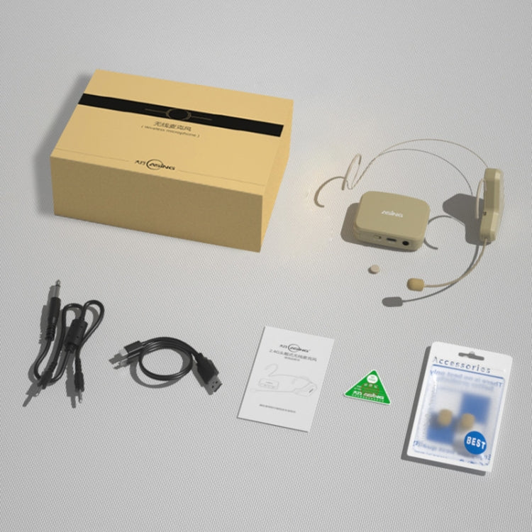 ASiNG  WM03 2.4G Wireless Microphone Headset Microphone Bluetooth Speaker Kit (White) Eurekaonline