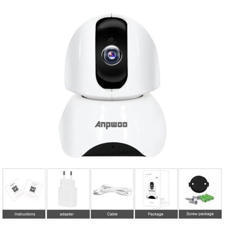 Anpwoo-YT003 2.0 Mega 3.6mm Lens Wide Angle 1080P Smart WIFI Monitor Camera , Support Night Vision & TF Card Expansion Storage, EU Plug Eurekaonline