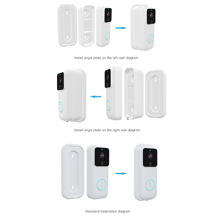 Anytek B60 720P Smart WiFi Video Visual Doorbell, Support APP Remote & PIR Detection & TF Card(White) Eurekaonline