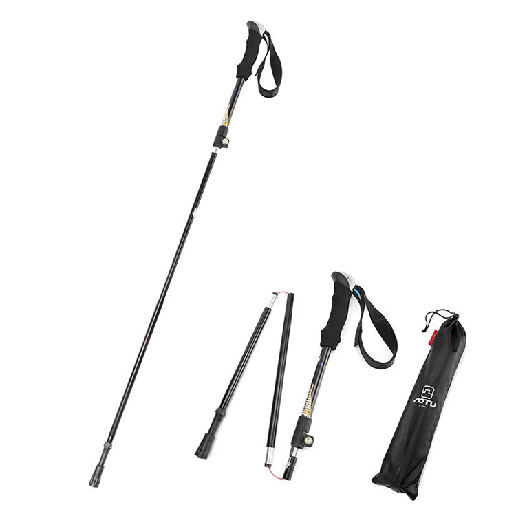 Aotu AT7558 125cm Aluminum Alloy Outdoor Camping Folding Corky Trekking Poles EVA Handle Alpenstock Eurekaonline