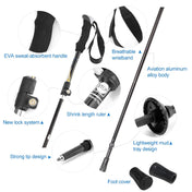 Aotu AT7558 125cm Aluminum Alloy Outdoor Camping Folding Corky Trekking Poles EVA Handle Alpenstock Eurekaonline
