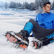 Aotu AT8701 One Pair 10 Teeth Anti-Slip Ice Gripper Snow Climbing Shoes Covers(Orange) Eurekaonline