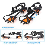 Aotu AT8701 One Pair 10 Teeth Anti-Slip Ice Gripper Snow Climbing Shoes Covers(Orange) Eurekaonline