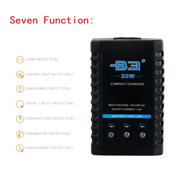 B3 20W Model Fixed Wing Drone Lithium Battery Charger(US Plug) Eurekaonline