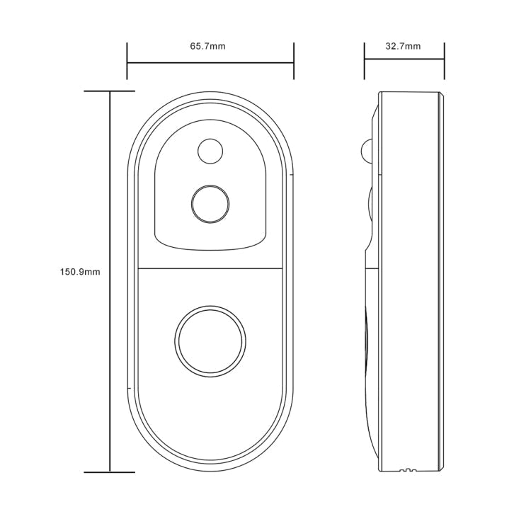 B50 720P Smart WiFi Video Visual Doorbell, Support Phone Remote Monitoring & Night Vision & SD Card (White) Eurekaonline
