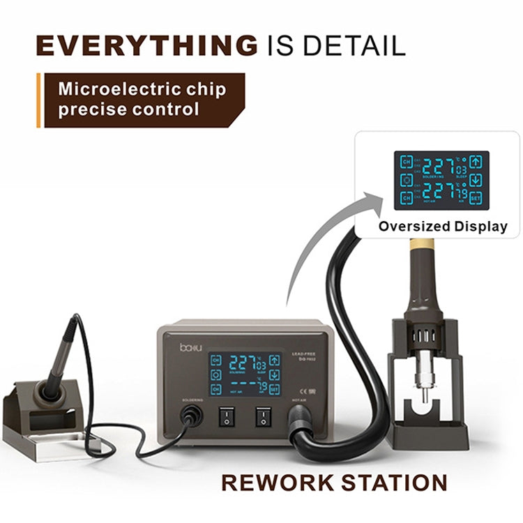 BAKU BA-9852 Digital ESD Hot Air Gun Soldering Station Welding Solder Iron(EU Plug) Eurekaonline