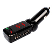 BC-06 Bluetooth Car Kit FM Transmitter Car MP3 Player with LED Display 2 USB Charger & Handsfree Function(Black) Eurekaonline