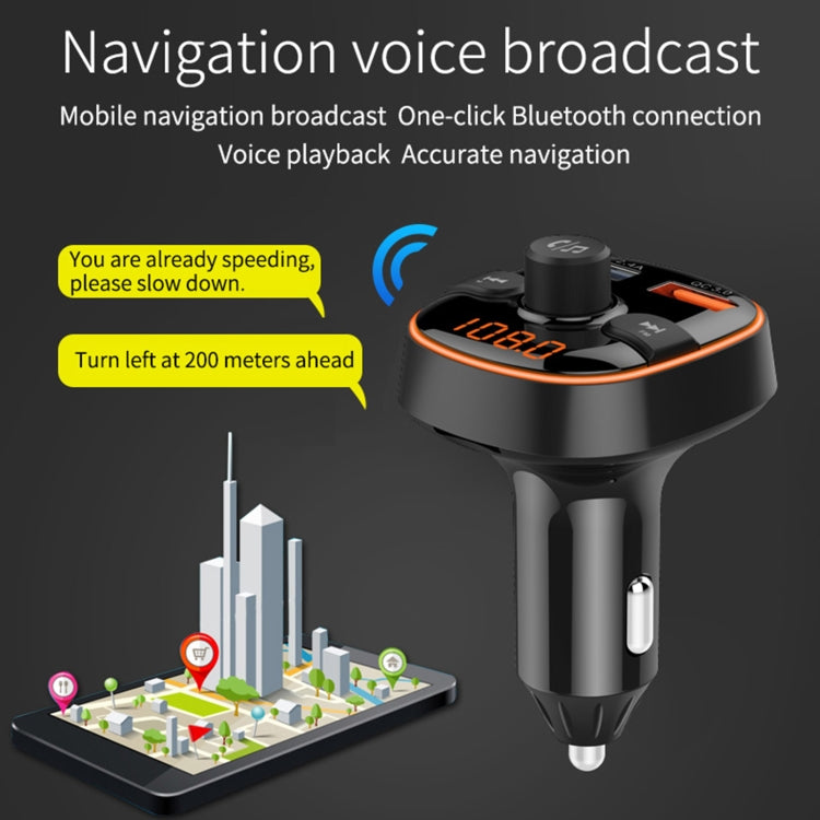 BC52 QC3.0 Fast Charging Car Colorful Atmosphere Light Bluetooth MP3 Player FM Transmitter Eurekaonline