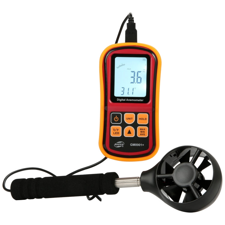 BENETECH GM8901+ High Accuracy Anemometer Wind Speed Gauge Temperature Measure Digital LCD Display Meter Measuring Tool Eurekaonline