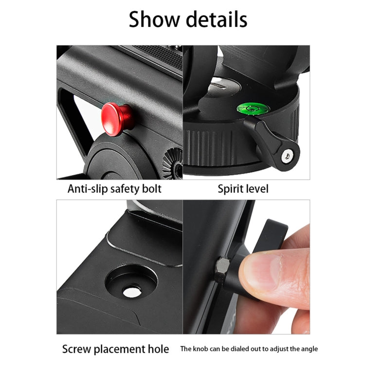 BEXIN VH-105 360 Degree Panorama Heavy Duty Tripod Action Fluid Drag Head (Black) Eurekaonline