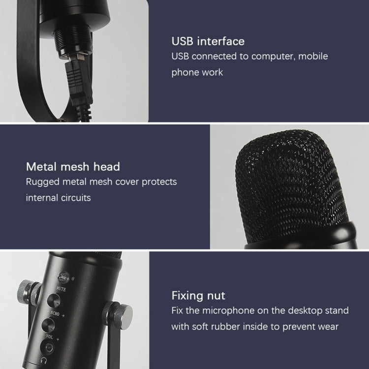 BM-86 USB Condenser Microphone Voice Recording Computer Microphone Live Broadcast Equipment Set, Specification: Standard+Small Blowout Prevention Net Eurekaonline