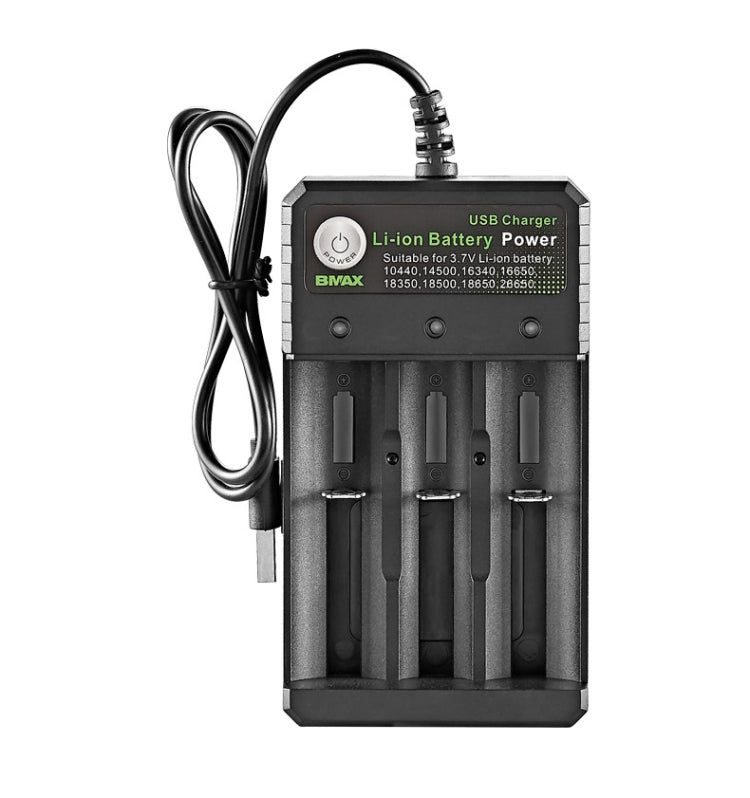 BMAX 18650 3 Slot USB Charging Seat 3.7/4.2V Independent Lithium Battery Charger Eurekaonline