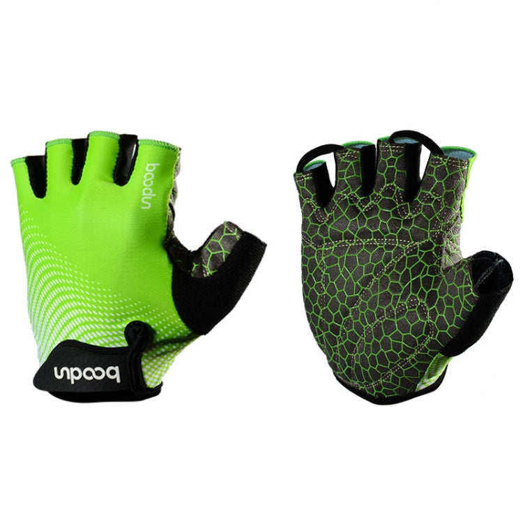 BOODUN 1096 Non-slip Wear-resistant Breathable Fitness Sports Silicone Gloves, Size:XL(Green) Eurekaonline
