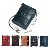 BP804 RFID Anti-Theft Wallet Multi-Function Buckle Zipper Retro Leisure Coin Purse(Red) Eurekaonline