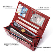 BP806 RFID Anti-Theft Brush Lady Wallet Multi-Card Clutch Bag(Black) Eurekaonline