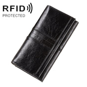 BP806 RFID Anti-Theft Brush Lady Wallet Multi-Card Clutch Bag(Black) Eurekaonline