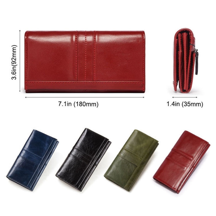 BP806 RFID Anti-Theft Brush Lady Wallet Multi-Card Clutch Bag(Red) Eurekaonline