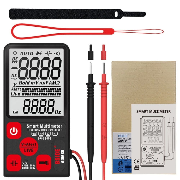 BSIDE ADMS9 Large-Screen Display Intelligent Automatic No Gear Shifting Ultra-Thin Digital Multimeter(Ordinary Screen) Eurekaonline