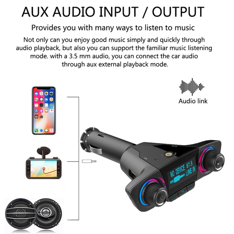 BT06 Dual USB Charging Smart Bluetooth 4.0 + EDR FM Transmitter MP3 Music Player Car Kit with 1.3 inch LED Screen, Support Bluetooth Call, TF Card & U Disk Eurekaonline