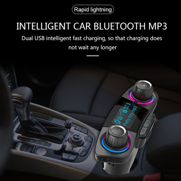 BT06 Dual USB Charging Smart Bluetooth 4.0 + EDR FM Transmitter MP3 Music Player Car Kit with 1.3 inch LED Screen, Support Bluetooth Call, TF Card & U Disk Eurekaonline