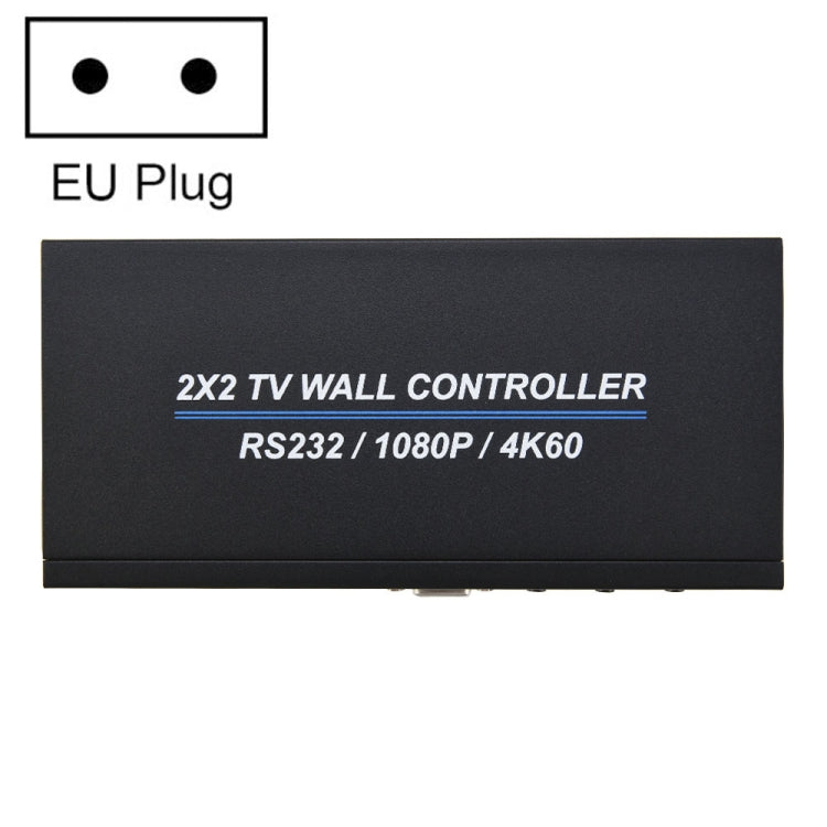 BT100 4K 60Hz 1080P 2 x 2 TV Wall Controller, Plug Type:EU Plug(Black) Eurekaonline