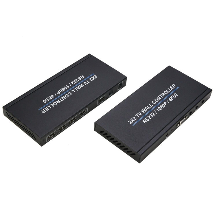 BT100 4K 60Hz 1080P 2 x 2 TV Wall Controller, Plug Type:EU Plug(Black) Eurekaonline